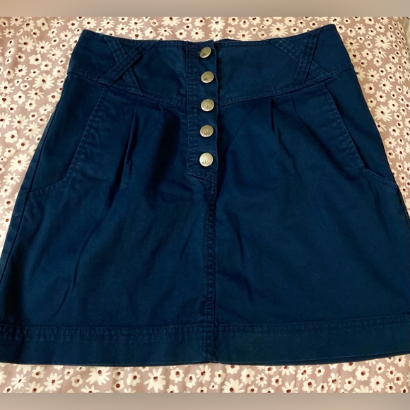 Silence & Noise high waisted navy blue skirt - Picture 2 of 12